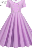 Women Elegant Vintage Midi Dress Sexy Solid Patchwork A-line Vestidos Party dress Robe