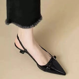 Temperament Sharp Leather-Skinned Sandals Women 2025 New Fairy Style Retro Fine Back Empty