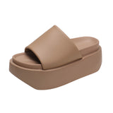 Summer New Small Platform Slippers Women Wear Holiday Cool Drag Open-Toe Beach Shoes Platform Shoes