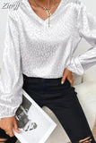 Lady Leopard Printing Chiffon Shirt Spring Autumn 2023 V-Neck Long Lantern Sleeve Loose Blouse Women's Clothing