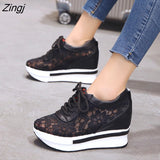 Summer New Lace Breathable Sneakers Women Shoes Comfortable Casual Woman Platform Wedge