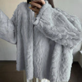 Cloud Stone Fox Thick Warm Bat Sleeve Fur One-Piece Shawl Woman Lazy Smooth And Environmentally Friendly