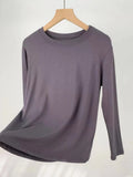 Zingj Comfortable Super Soft Modal Cotton Long Sleeve T-Shirt Women's Spring New Solid Color Round Collar With A Bottom