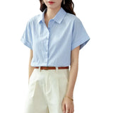 Short-Sleeved Shirt Women 2025 New Summer White Shirt Professional Commuter Women Wear Loose