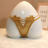 Female Sempty Sempty Without Trace Embroidery Fine Strip Transparent Breathable Low-Rise Hot T