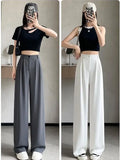 Suit Pants Hanging Woman Summer Small High-Grade Ice Silk Impenetrable Narrow Version Of Casual Straight