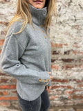Li-Necked Knitwear In Autumn/Winter 2025 Solid Color Buttons Casual Loose Sweater For