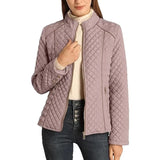 And Winter Women's Standing Collar Lightweight Quilt Cotton Suit Plus Cushion Zipper Coat