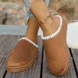 Winter Plus Velvet Warm-Up Slippers Thick-Bottomed Pine Cake Bottom With Heel Snow Boots Cotton
