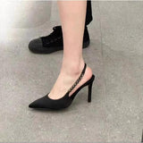French Sandals 2025 New Summer Silver Water Drill High Heels Female Heel Dress Sister Lightly Familiar With The
