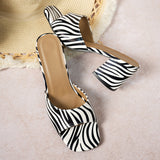 New Zebra-Sprint Cool Slippers Thick Bottom Women's Lazy Shoes Coarse Heel Fish Mouth Large Size