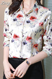 New Spring Women Silk Shirt Fashion Satin Long Sleeve Blouse Vintage Women's Elegant Blouses OL Womens Tops Female