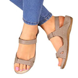 New 43 Large-Size Thick Bottom Heel Women's Shoes Magic Buckle With