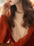 Year's Popular Color Round-Neck Sweater Women Winter Han Wear A Small Knitted Shirt Lazy Style Good-Looking