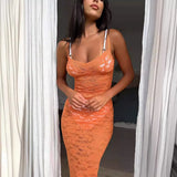 Hair 2025 New Multi-Colored Sleeveless Lace Sling Sexy Dress Fashion Dress