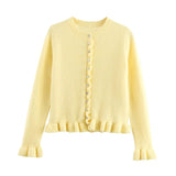 Autumn New Temperament Round Neck Simple Stacked Knitted Coat