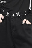Style Streetwear Women's Pants 2023 Autumn Straight High Waist Trouser Baggy Fashion Girl Student Jeans Wide Leg