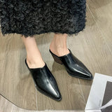 New Baotou Half Drag Woman Small Head Slope With High Heel Cool Drag Fashion Outside Wearing Bright Leather Lazy Muller