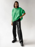 And Winter Explosion Of Women's Knitted Shirt Round-Neck Solid Color Loose