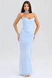 Corset And Bodycon Maxi Skirt With Neckerchief Set-Outfit
