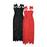 Women's Clothing Explosion Sexy Fashion Heavy Industry Lace Sling Dress
