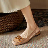Women's Shoes French Retro Sandals Women 2025 Summer New Leisure Square Head Breathable Bag Head Down Behind The