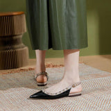 Women's Shoes Wide Fat Feet Spring And Autumn 2025 Summer New Shoes French Pointed Flat-Bottomed Sandals Single
