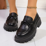 Lefford Shoes Women's 2025 New Spring And Summer Women's Shoes Thick-Soled Shoes Spring And Autumn English Small Leather