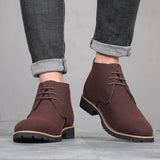 Zingj Fall Men's Pointed Casual Men's Leather Boots Front Lace Up Martin Boots Plus Size Men's Shoes Fashion