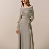 Bodydress Dress Women 2025 Autumn And Winter New Hanging Oblique Shoulder Design Folds Appear Slim Tea Break