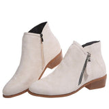 Short-Box Martin Boots 2025 Autumn And Winter New Zipper Flat Bottom Leisure Snow Boots Cotton Boots Thick Bottom