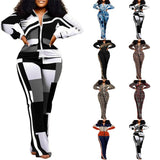 Autumn And Winter Independent Station Printing Trend Fashion Women's Wear 2-Piece Set From Stock 211-0-Outfit