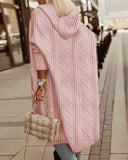 Twisted Texture Hooded Mid-length Trench