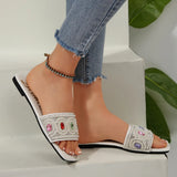 Scented Slippers Women Wear Ins Fashion Flat-Bottomed Pearl Soft-Bottomed French-Style Cool Drag
