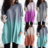 Urban Leisure Color Long Sleeve Casual Pocket Top Women's