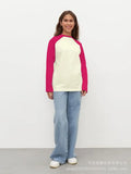 Long-Sleeved T-Shirt Women 2025 Spring And Autumn Bumping Tie-Up Bottom Shirt Loose Round-Neck Cotton