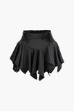 Ruched Drawstring Asymmetrical Mini