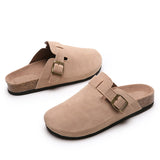 Thick-Bottomed Bag Head Half Slippers Women Wearing Spring And Summer Lazy Cork Flat Bottom Casual Cold