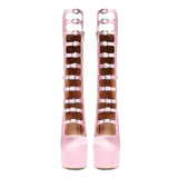High-Heeled Pink Sweet Sister Buckle With Water Table Thick And Large Code 47 Women Single Cool Boots