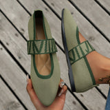 Flat-Bottomed Ballet Flat-Soled Single-Shoe Girl Knitted Pregnant Women's Shoes Light-Mouthed Boat Shoes Bean