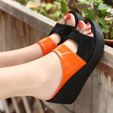 Fish Mouth Slippers Women Wear 2025 Summer New Dew Thick Bottom Height Of A Word Drag Slope And Cool