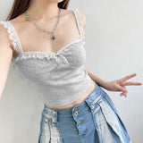 Lace Trimming Crop