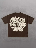 T-Shirt Y2K Hip-Hop Letter Retro Cross Graphic Print Oversized T-Shirt Men's Round Neck Cotton Short-Sleeved Shirt 211-1-Outfit