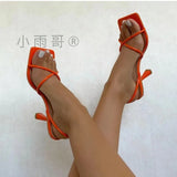 Women's Summer 2025 Square High Heels Fine Heels Women's Sandals High