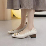 Heel Single Shoes Women 2025 New Spring And Autumn One Foot Pedaling Evening Evening Bean Shoes Soft Soles Of Soft-Soled Women's