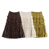 Women's Clothing INS Burst Casual Cascade Cascade Decoration Fan Flute Half-Body