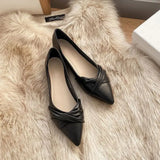 And South Korea Spring Sharp Head Flat Bottom Shallow Single Shoes Women Soft Bottom Evening Wind Gentle Pregnant Women Flat Bottom Large Size