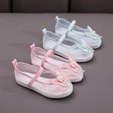 Zingj Shoes Hanfu Embroidered Shoes Girls Mesh Gauze Ethnic Style Ancient Costume Embroidery Small Butterfly Shoes Children's Dance