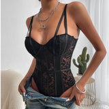 New Hot-Selling Sexy Lace Patchwork Niche Street Spice Style Jumpsuit In