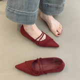 Version Of Single Shoes Women 2025 New Spring And Autumn Tips With Shallow Fashion To Increase The Evening Wind Flat